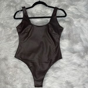 Skims Faux Leather Bodysuit